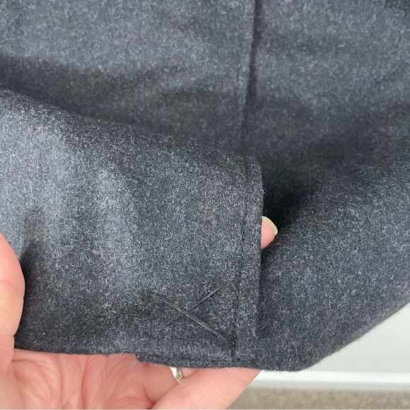 Calvin Klein Men’s Double Breasted Wool Peacoat Size LARGE Charcoal Grey - Picture 4 of 12